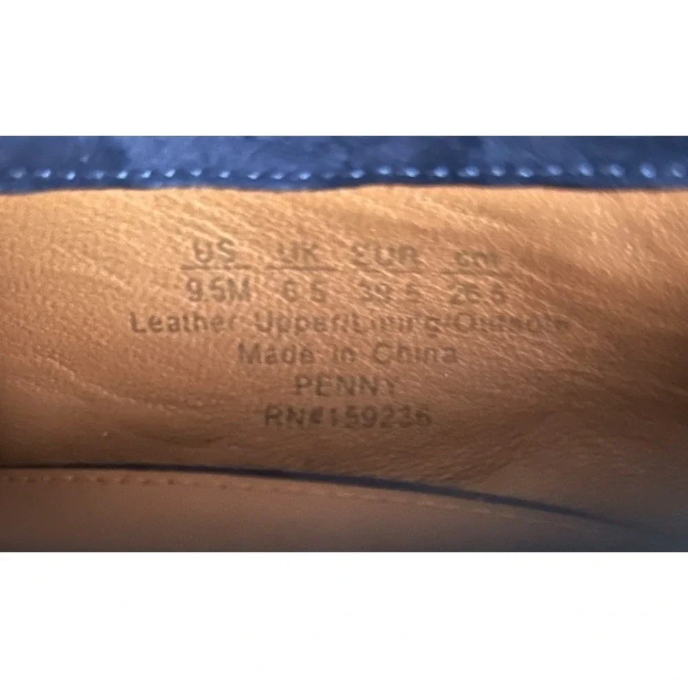 J. McLaughlin Reina Suede Loafer's Navy Blue with A Bamboo Inspired Bit Size 9.5